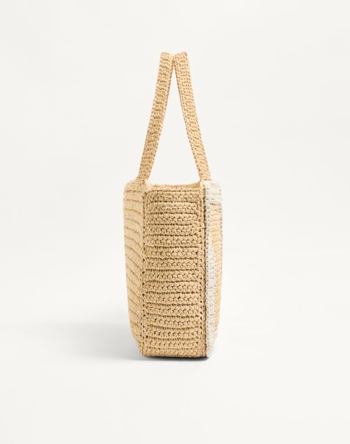 Valentino Garavani - Valentino Garavani Viva Superstar Large Raffia Shopping Bag - Natural/butter - Woman - Totes