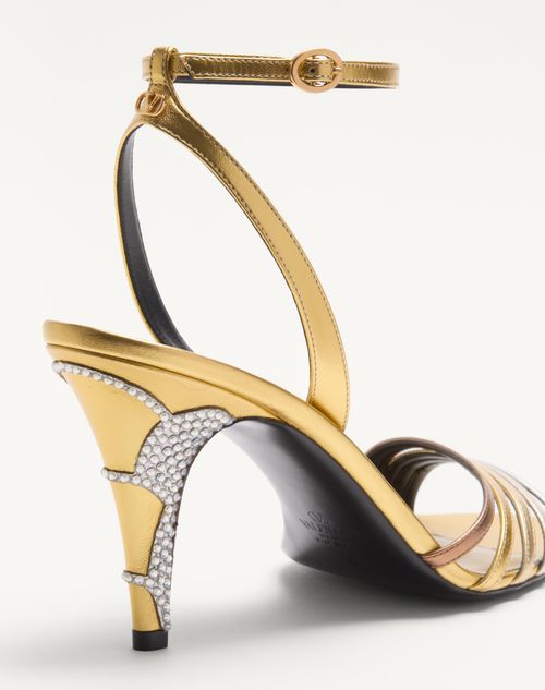 Valentino Garavani - Ladycrush Laminated Nappa Sandal With Crystals 85mm - Multicolour/silver - Woman - Sandals