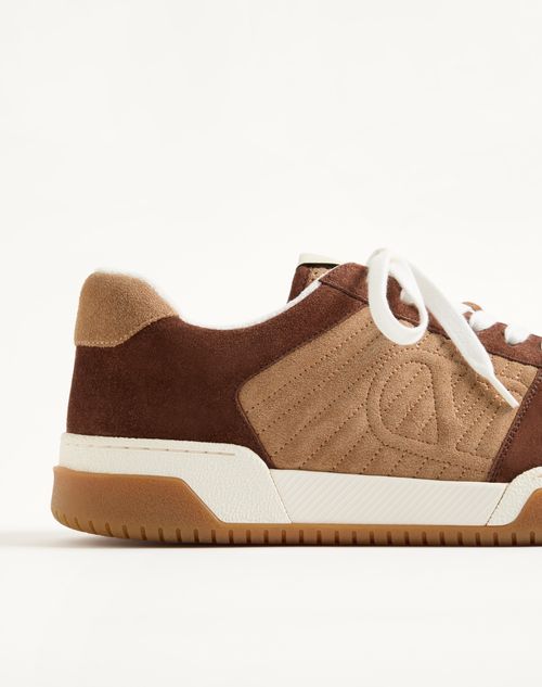 Valentino Garavani - Sparry Trainer In Split Leather - Brown/camel - Man - Trainers