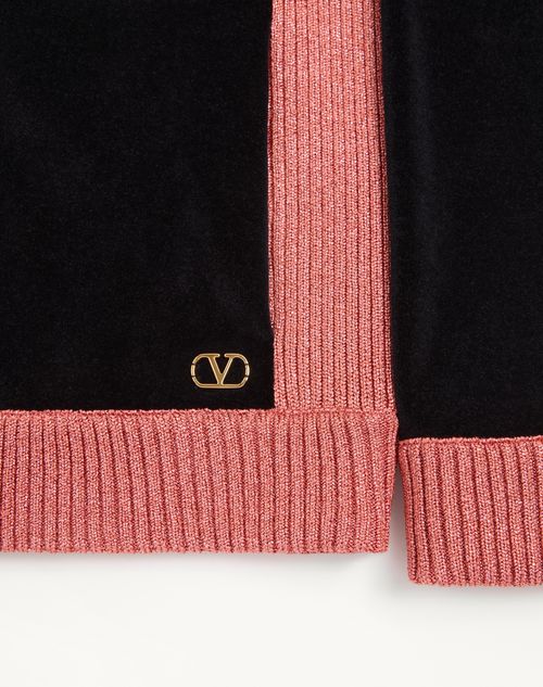Valentino - Jersey Sweatshirt - Black/pink - Woman - T-shirts And Sweatshirts