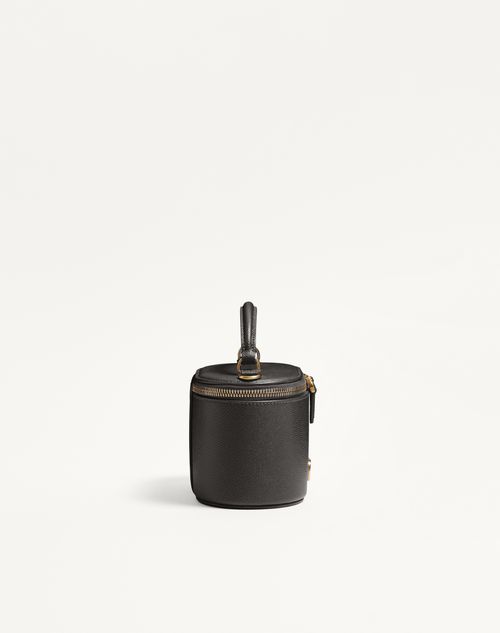 Valentino Garavani - Vlogo Signature Mini Vanity Bag In Grainy Calfskin - Black - Woman - Wallets And Small Leather Goods