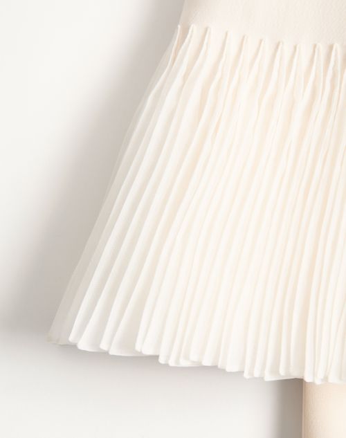 Valentino - Vestido De Crepe Couture Corto Y Bordado - Marfil - Mujer - Vestidos