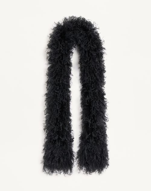 Valentino Garavani - Valentino Feathers Scarf With Ostrich And Turkey Feathers - Black - Woman - Soft Accessories