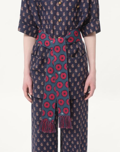 Valentino Garavani - Antibes Cotton Scarf With Fringe - Red/blue - Man - Soft Accessories