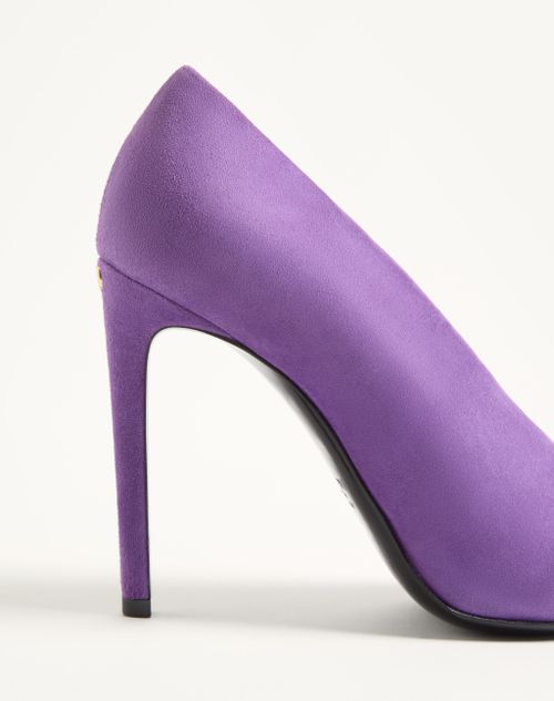 Valentino Garavani - Open Toe Révélé Suede Pumps 105mm - Purple - Woman - Pumps And Slingbacks