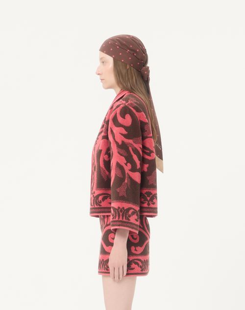 Valentino - Terry Cloth Jacket - Chocolate/coral - Woman - Jackets And Blazers