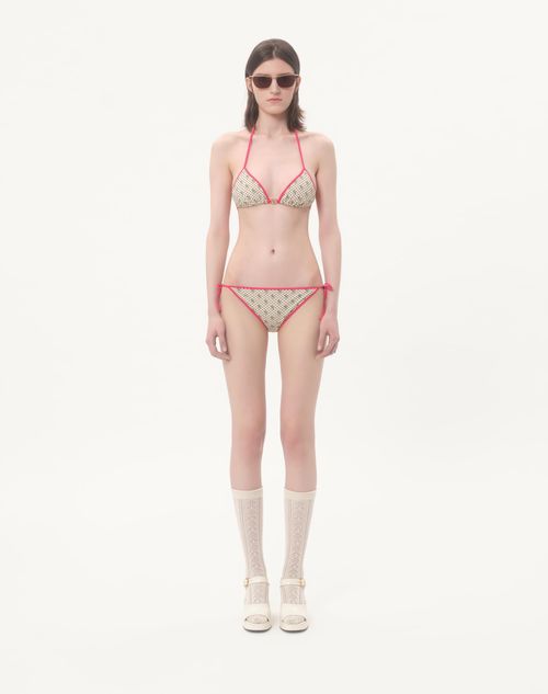 Valentino - Gelatini Print Lycra Bikini With Polka Dots - Birch/multicolour - Woman - Beachwear