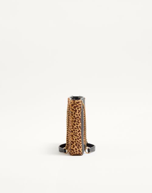 Valentino Garavani - Valentino Garavani Viva Superstar Small Shopping Bag In Pony-effect Calfskin - Animal Print - Woman - Totes