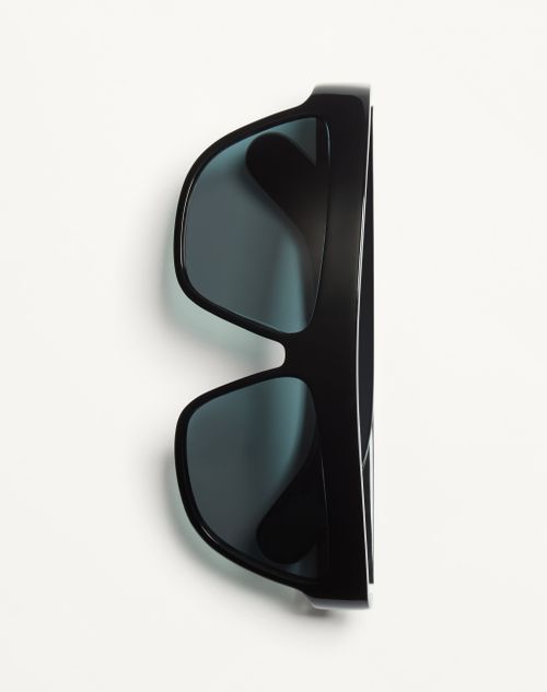 Valentino - Occhiale Geometrico In Acetato - Nero/verde - Unisex - Occhiali