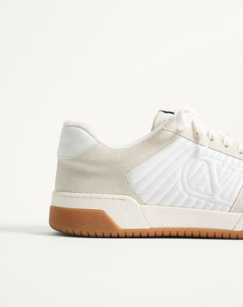 Valentino Garavani - Sparry Trainer In Split Leather And Nappa - White - Man - Sneakers