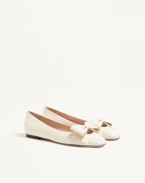 Valentino Garavani - Bowow Kidskin Ballerina - Ivory - Woman - Ballerinas