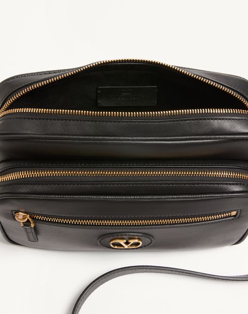 Valentino Garavani - Valentino Garavani Antibes Calfskin Shoulder Bag - Black - Man - Shoulder Bags