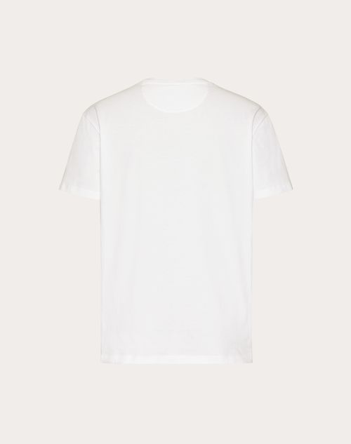 Valentino - Cotton T-shirt With Vlogo Signature Patch - White - Man - Tshirts And Sweatshirts