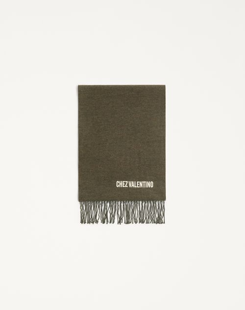 Valentino Garavani - Écharpe Valentino En Laine Avec Broderie Chez Valentino - Vert Militaire - Homme - Accessoires Textiles