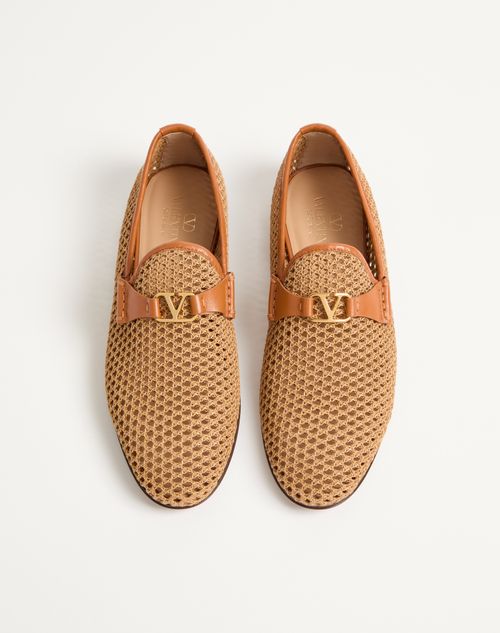 Valentino Garavani - Wolfe Loafer In Woven Raffia - Beige - Man - Loafers And Driver
