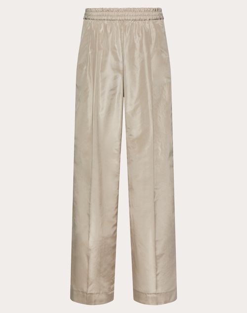 Valentino Washed Taffeta Trousers In Neutral