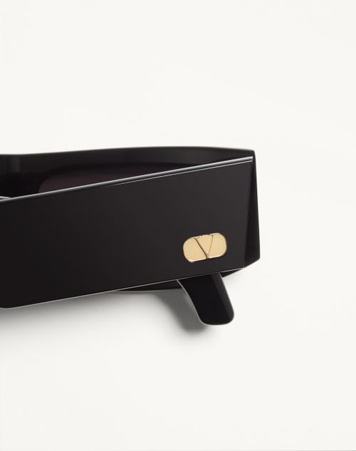 Valentino - Rectangular Acetate Eyewear - Black/gray - Unisex - Eyewear