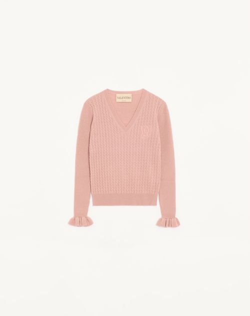 Valentino - Embroidered Cashmere Sweater - Pink - Woman - Knitwear