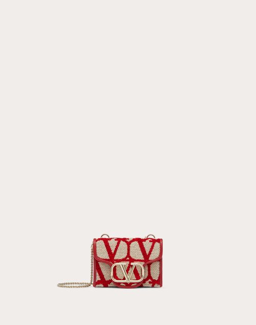Valentino Garavani Toile Iconographe Locò Trifold Wallet With Chain Woman Beige/red Uni