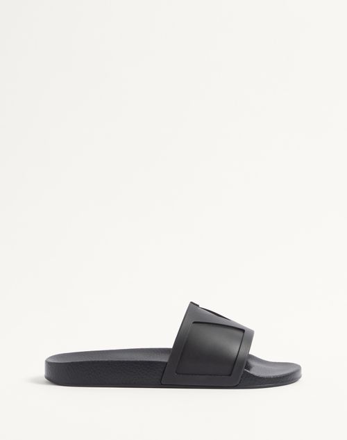 Valentino Garavani Man Sandals Black Size 7 Textile Fibers In Black