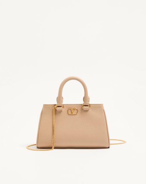 Valentino Garavani - Mini Vlogo Signature Bag In Grainy Calfskin - Pink - Woman - Top Handle Bags