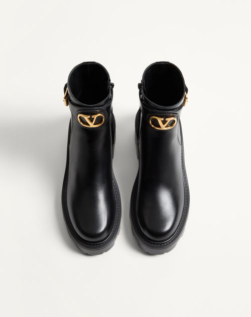 Valentino Garavani - Vlogo Signature Stiefelette Aus Kalbsleder, 55 Mm - Schwarz - Frau - Stiefel