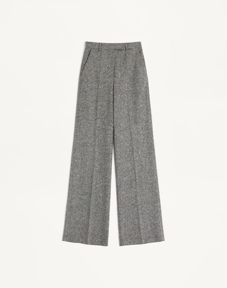 Valentino Women's Ivory/Black Natté Buttoned Weave Trousers Woman 50
