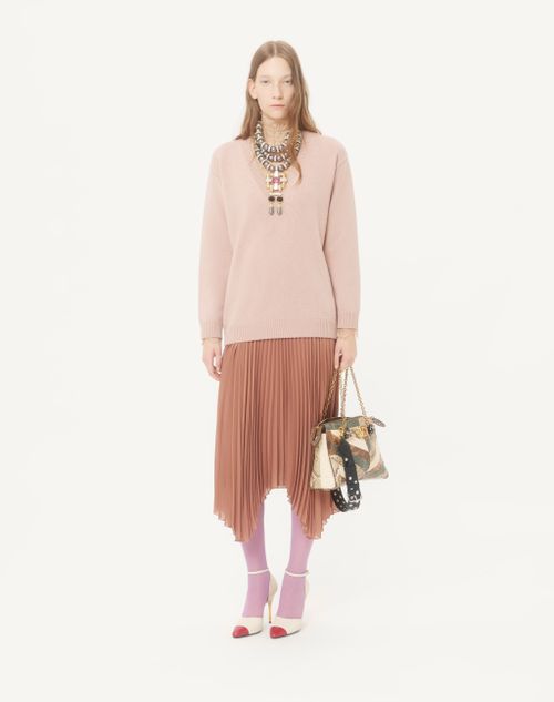 Valentino - Midi Skirt In Light Georgette - Terracotta - Woman - Skirts