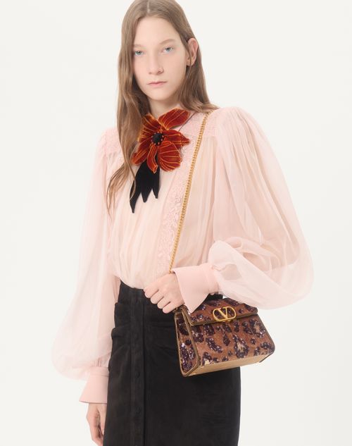 Valentino Garavani - Borsa A Mano Mini Valentino Garavani Vsling Ricamata Animalier - Marrone/multicolor - Donna - Borse A Mano