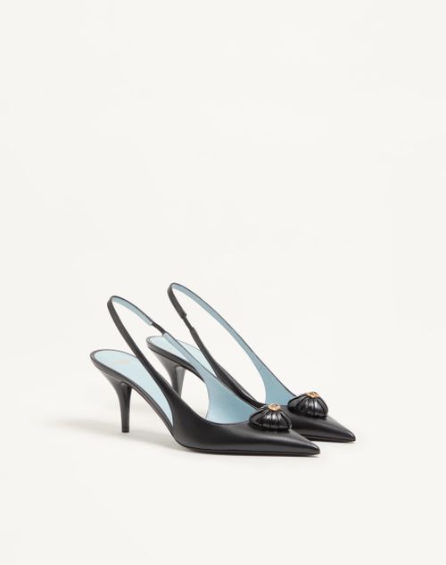 Valentino Garavani - Coeur Royal Slingback Pumps In Kidskin 75mm - Black - Woman - Pumps And Slingbacks