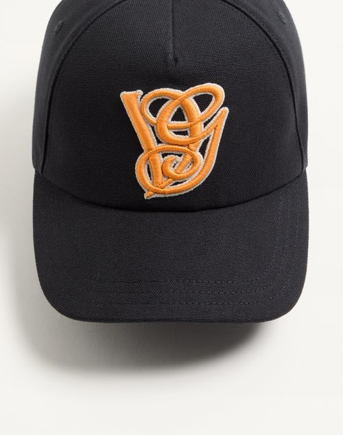 Valentino Garavani - Valentino Garavani Cotton Baseball Cap With Embroidery - Black - Man - Hats And Gloves