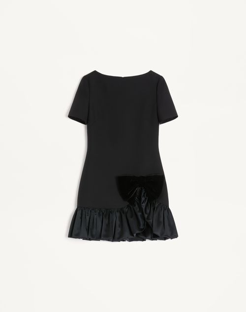 Valentino Vestido Corto De Crepe Couture Mujer Negro 40