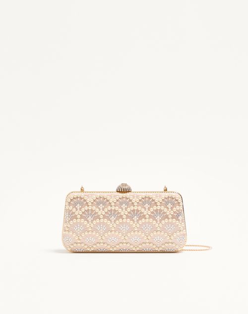 Valentino Garavani Valentino Garavani Carry Secrets Satin Minaudiere With Pearls And Rhinestones Woman Skin/crystal Onesize