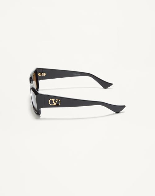 Valentino - Rectangular Acetate Eyewear - Black/yellow - Unisex - Eyewear