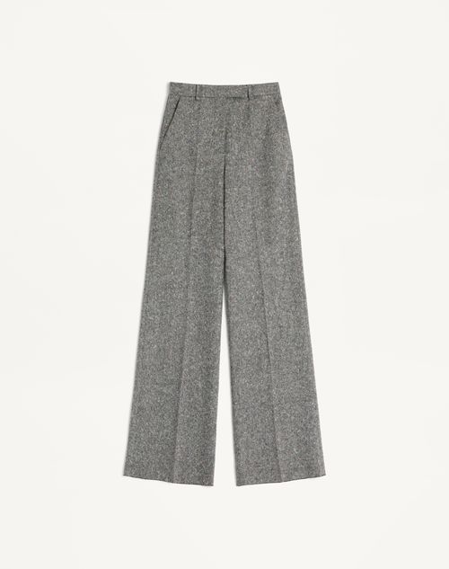 Valentino - Natté Buttoned Weave Trousers - Ivory/black - Woman - Pants And Shorts