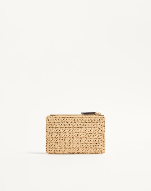 Valentino Garavani - Valentino Garavani Viva Superstar Synthetic Raffia Pouch - Natural/butter - Woman - Clutches