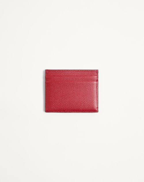 Valentino Garavani - Vlogo Signature Denim Cardholder With Cherryfic Embroidery - Denim/multicolour - Woman - Wallets And Small Leather Goods