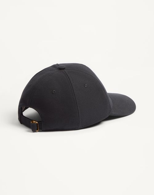 Valentino Garavani - Chez Valentino Cotton Baseball Cap With Embroidery - Black/ivory - Man - Hats And Gloves