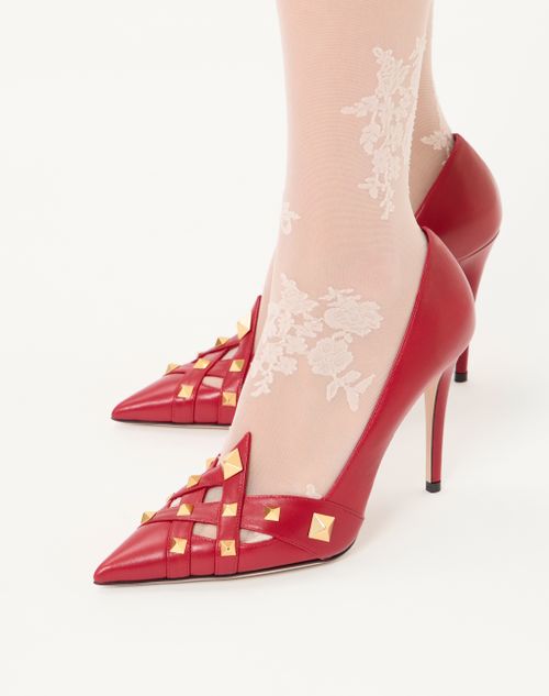 Valentino Garavani - Studdy Kidskin Pumps 100mm - Red - Woman - Pumps And Slingbacks