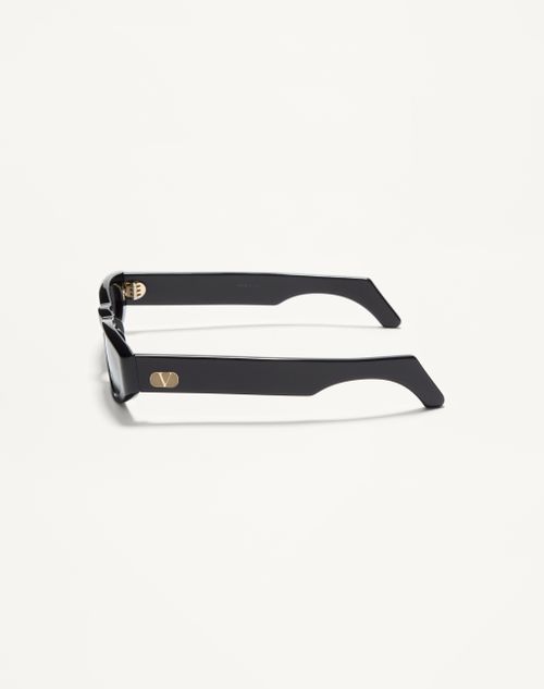 Valentino - Geometric Acetate Eyewear - Black/gray - Unisex - Eyewear