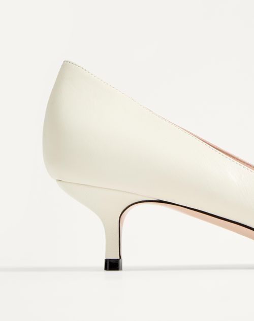Valentino Garavani - Bepointy Pump In Patent Leather And Kidskin 45mm - Ivory/black - Woman - Pumps And Slingbacks