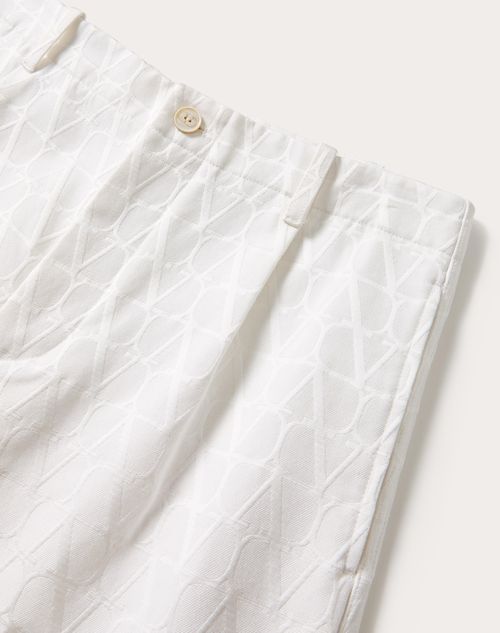 Valentino - Cotton Canvas Trousers With Toile Iconographe Pattern - Ivory - Man - Trousers And Shorts