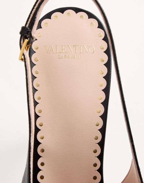 Valentino Garavani - Bepointy Slingback Pump In Patent Leather And Kidskin 80mm - Black/ivory - Woman - Pumps