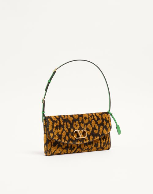 Valentino Garavani - Valentino Garavani Devain Small Shoulder Bag In Animalier Jacquard Fabric - Animal Print - Woman - Shoulder Bags