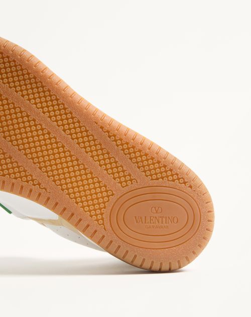 Valentino Garavani - Joie De Jouer Low Top Sneaker In Nappa Calfskin - White/shell/green - Man - Sneakers