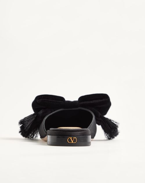 Valentino Garavani - Reinette Satin Mule - Black - Woman - Ballerinas