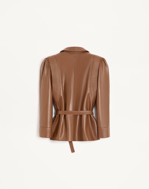Valentino - Nappa-lederjacke - Naturfarben - Frau - Jacken Und Mäntel
