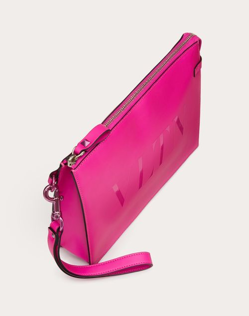 Valentino Garavani - Vltn カーフスキン ポーチ
 - Pink Pp - メンズ - クラッチ＆ポーチ