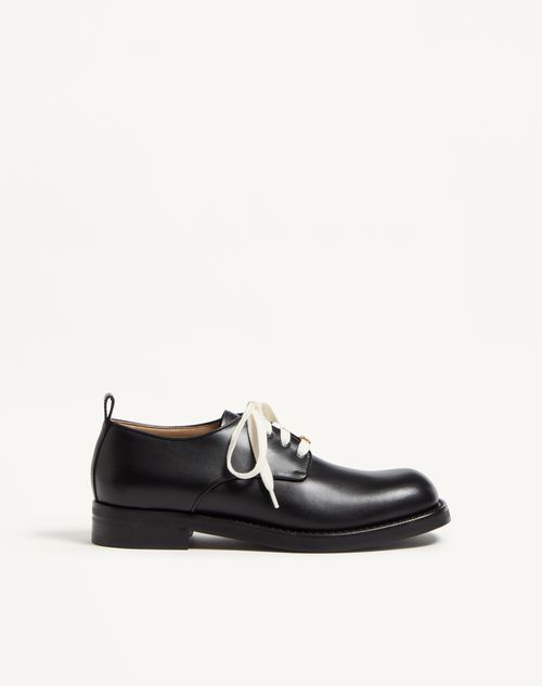 Valentino Garavani - Zapato Derby Punx De Cuero De Becerro - Negro - Hombre - Zapatos De Cordones