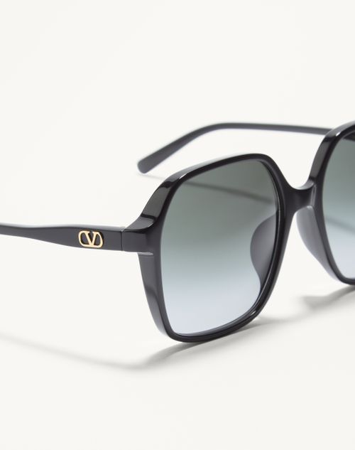 Valentino - リサイクルアセテート レクタングル アイウェア - ブラック/グレー - ウィメンズ - アイウェア